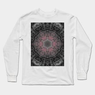 Back and Pink Stylish Textile Pattern Long Sleeve T-Shirt